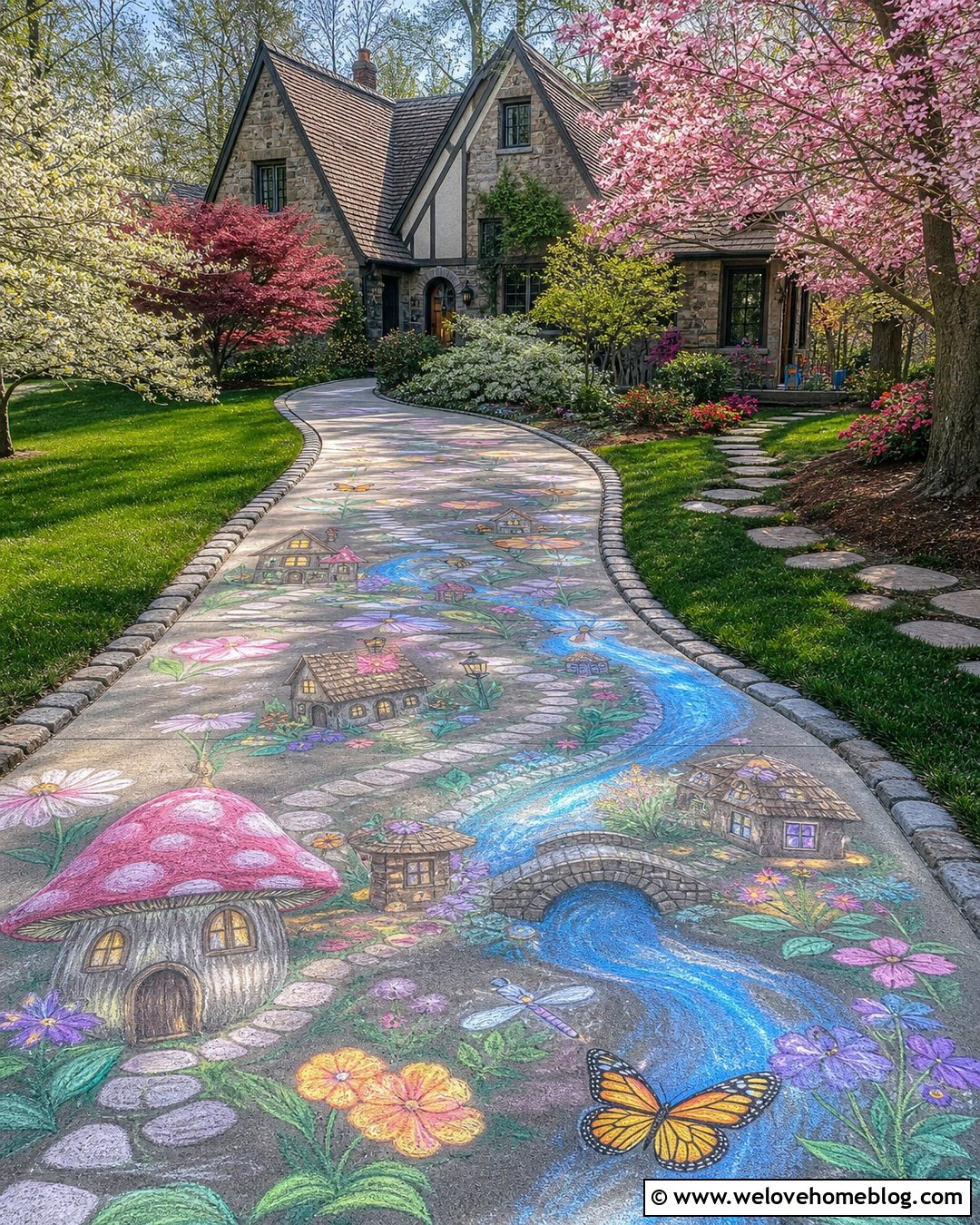 Chalk Driveway Fairy Village - 25 Chalk Driveway Ideas