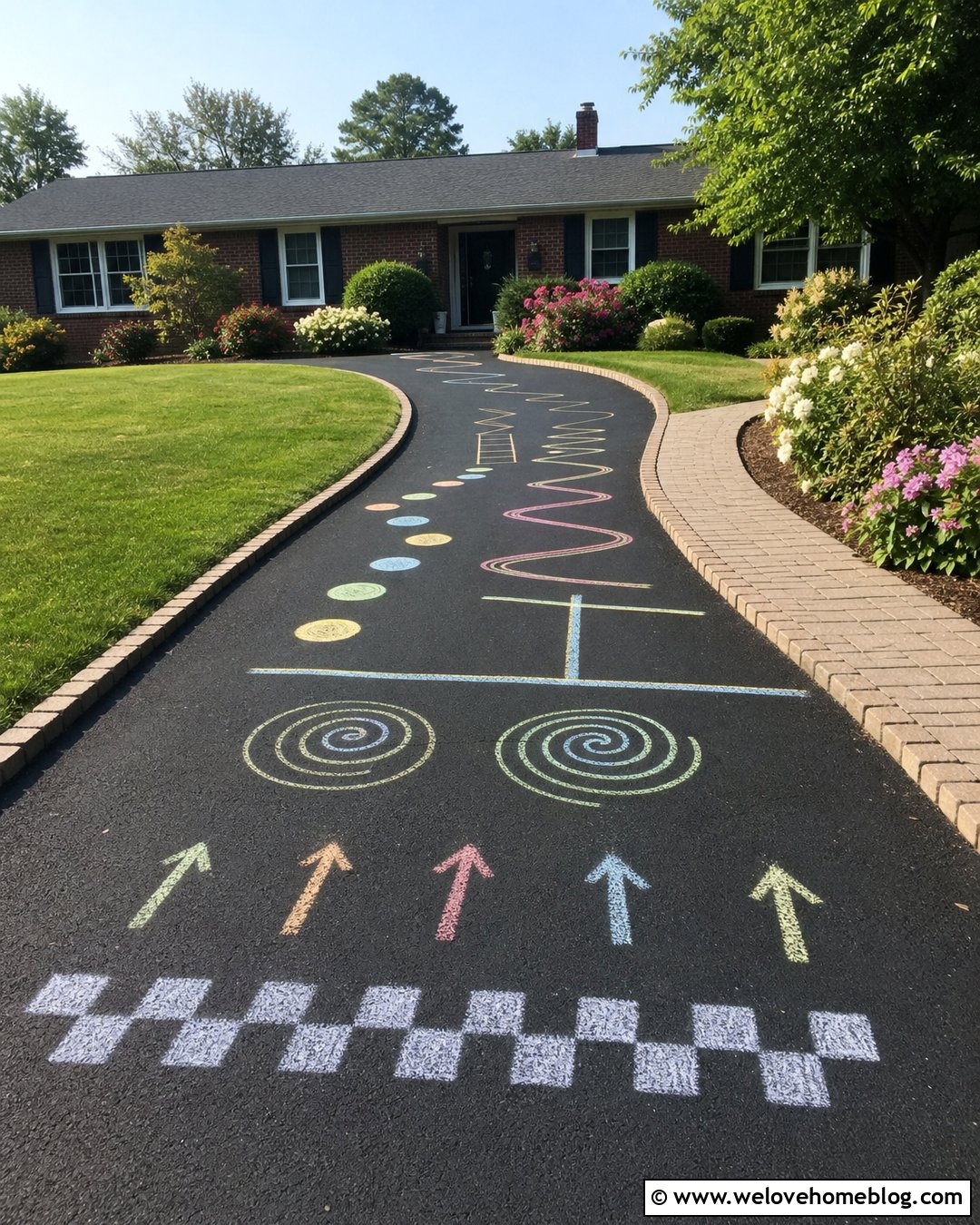 Chalk Driveway Obstacle Course - 25 Chalk Driveway Ideas