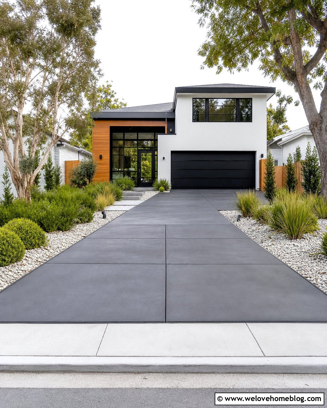 20 Charcoal Concrete Driveway Ideas for Sleek Modern Homes
