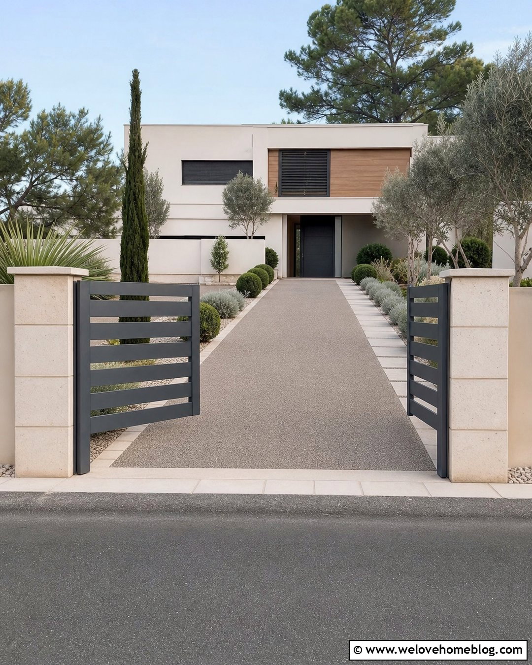 Charcoal Gray Driveway Gate - 20 modern gate driveway ideas