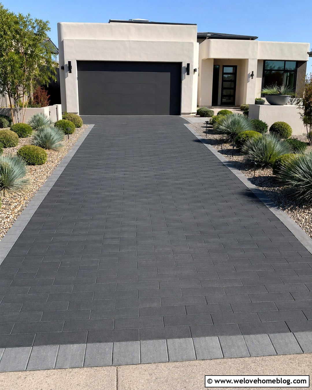 Charcoal Holland Stone Driveway With Light Border - 20 holland stone driveway ideas