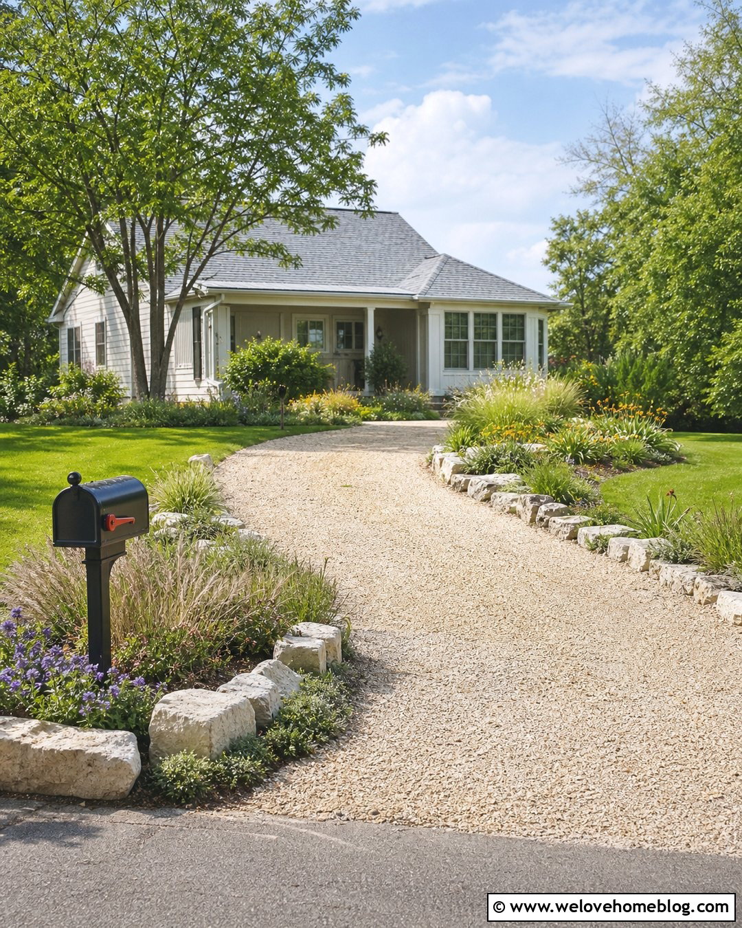 Cheap Gravel Driveway With Recycled Concrete Border - 20 cheap gravel driveway ideas