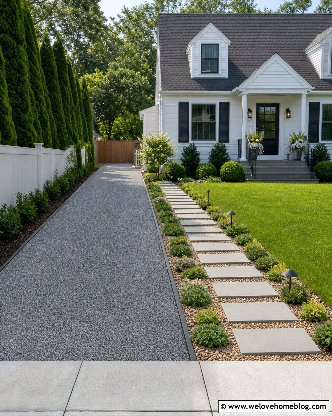 Cheap Gravel Driveway With Stepping Stone Walkway - 20 cheap gravel driveway ideas