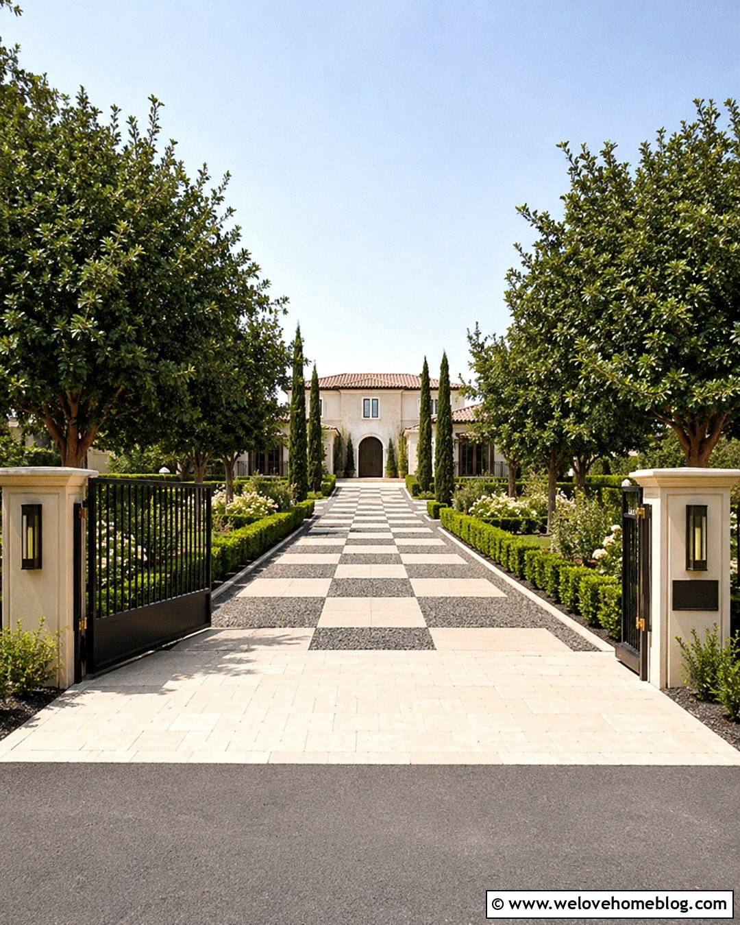 20 Checkerboard Driveway Ideas for Bold, Playful Curb Appeal