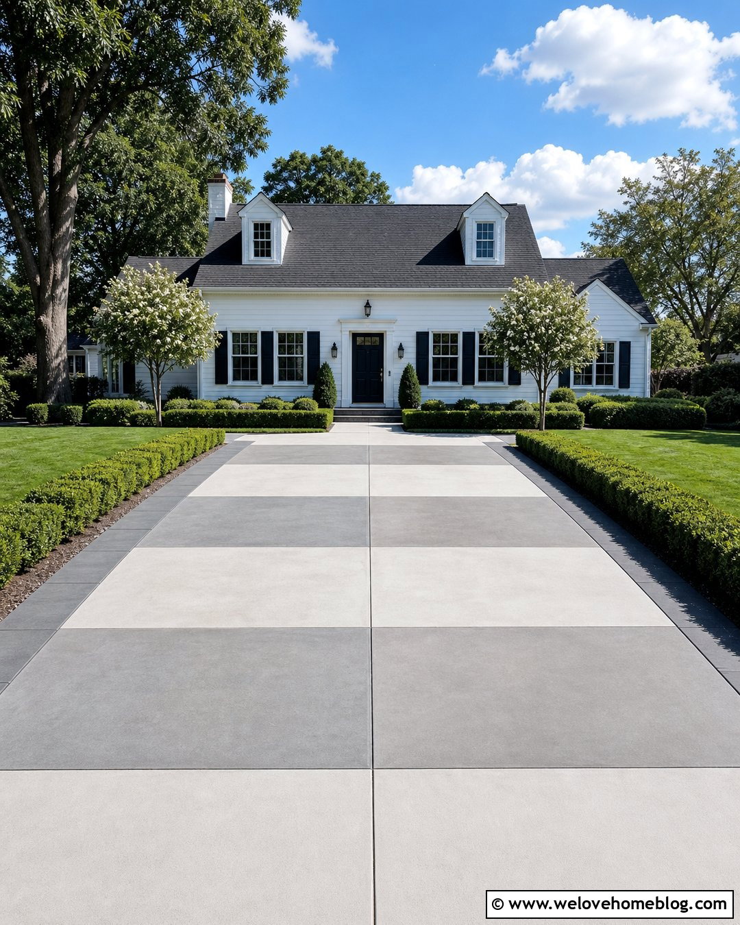 Checkerboard Saw Cut Concrete Driveway - 20 Saw Cut Concrete Driveway Designs Ideas