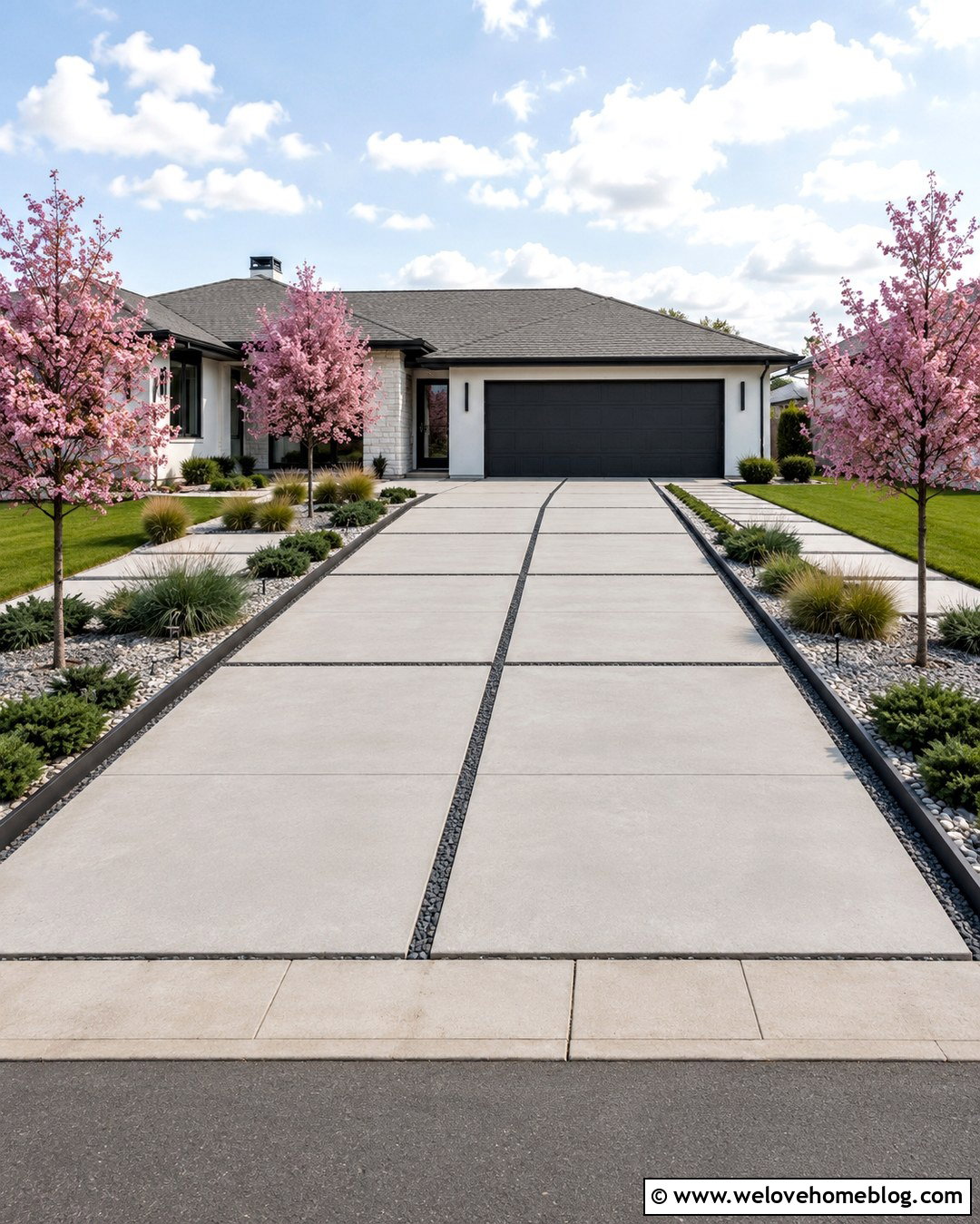 Cherry Blossom Concrete Driveway - 20 cherry blossom driveway ideas