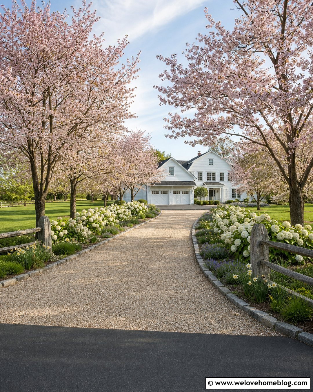 Cherry Blossom Tree Driveway With Farmhouse Landscaping - 20 Cherry Blossom Tree Driveway Ideas
