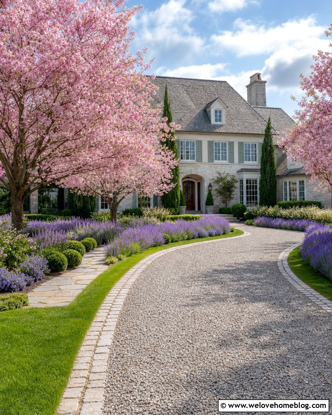 Cherry Blossom Tree Driveway With Lavender - 20 Cherry Blossom Tree Driveway Ideas
