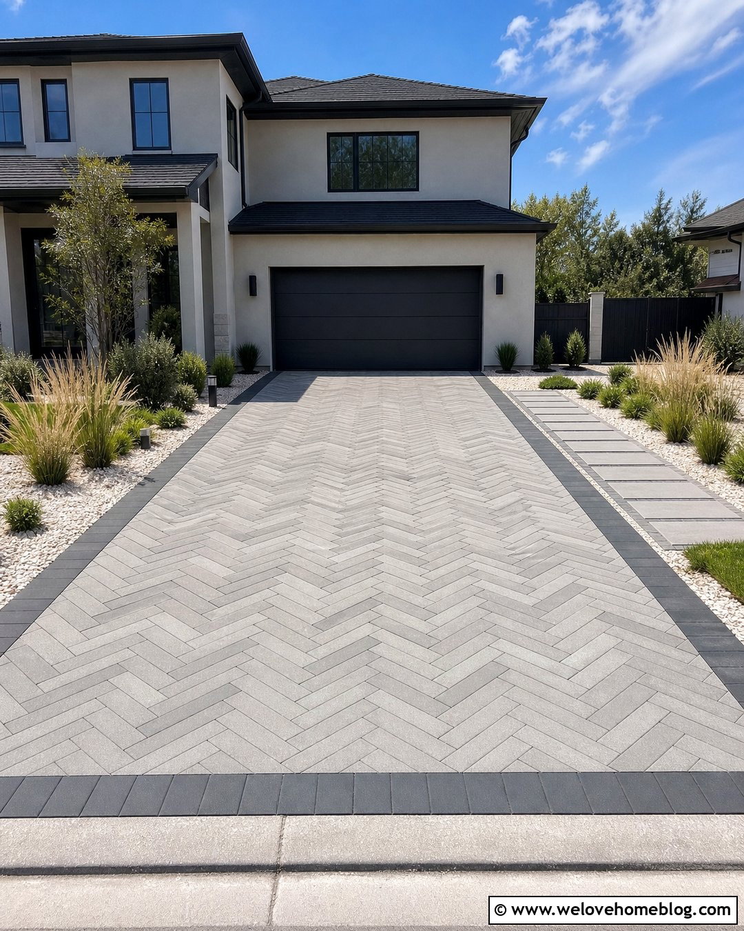 Chevron Paver Driveway - 25 Driveway Paving Stones Ideas