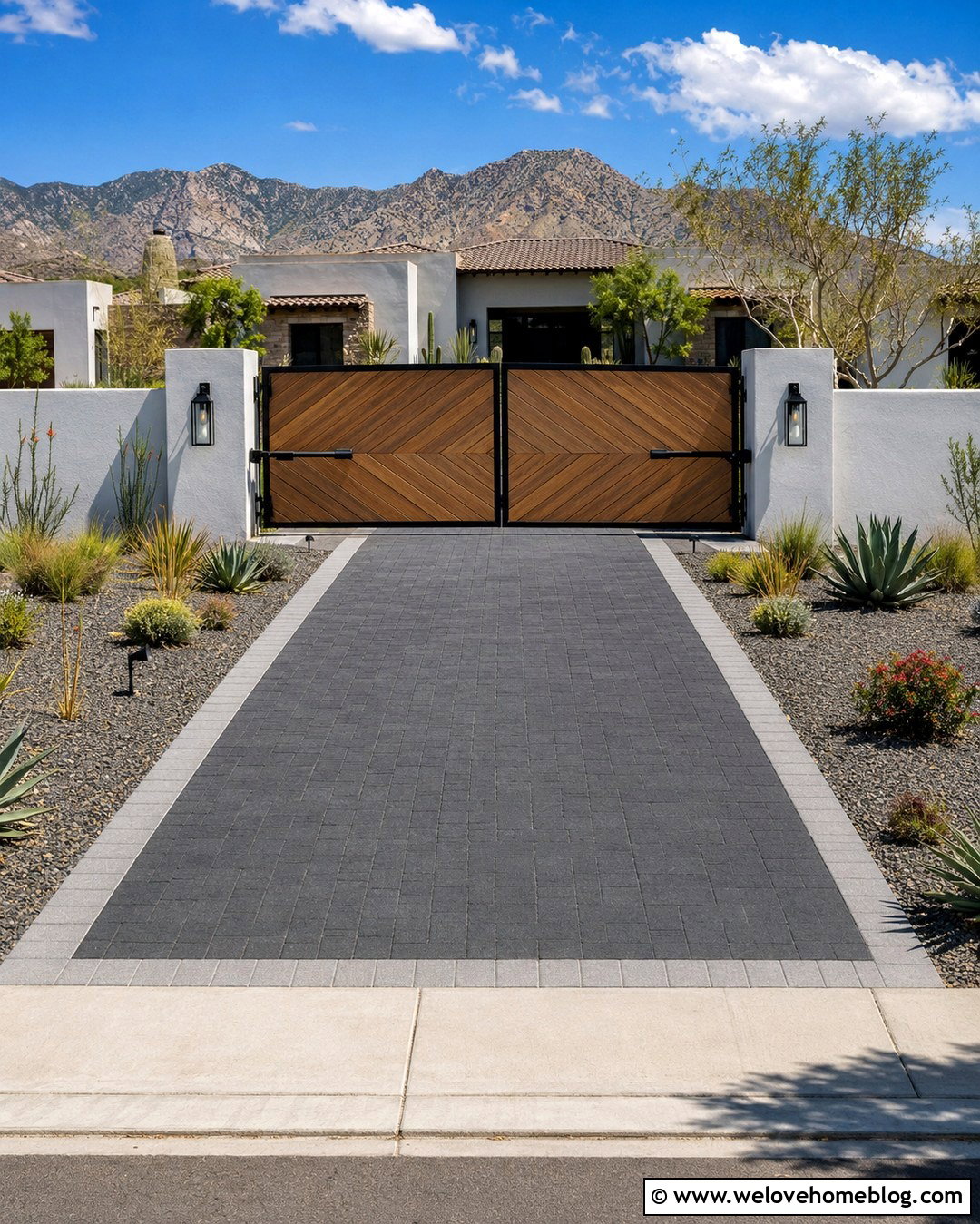 Chevron Wooden Driveway Gate With Automatic Opener - 20 Wooden Driveway Gate With Automatic Opener Ideas