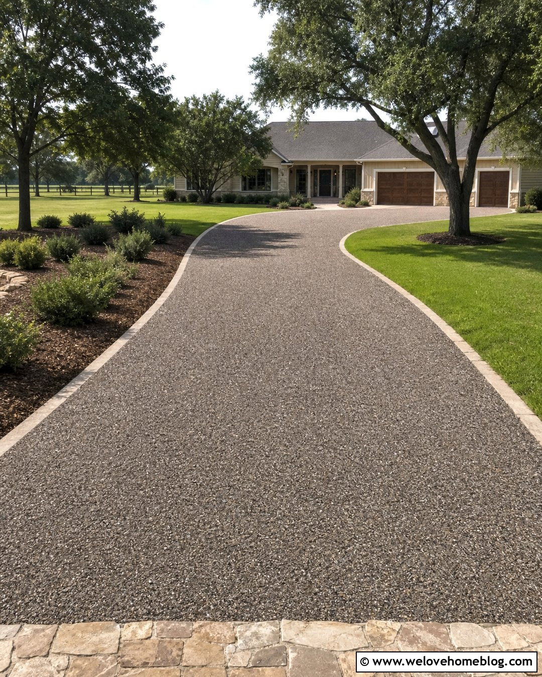 Chip Seal Driveway With Grass Edges - 35 cheap driveway ideas