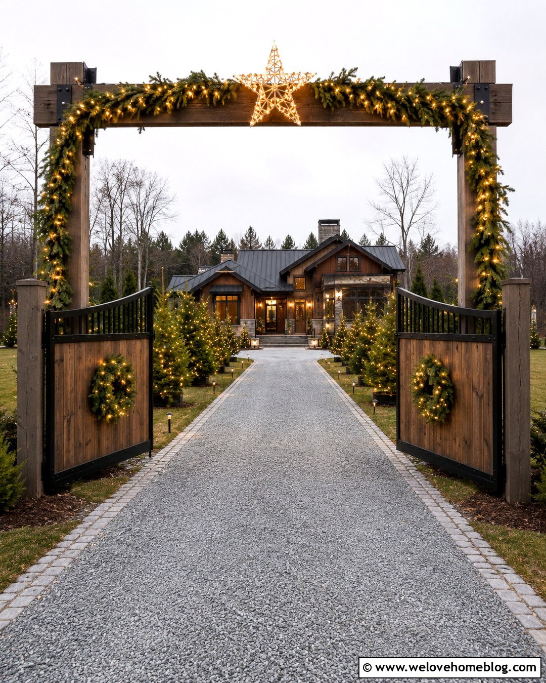 Christmas Star Driveway Gate - 20 Driveway Gate Christmas Decorations Ideas
