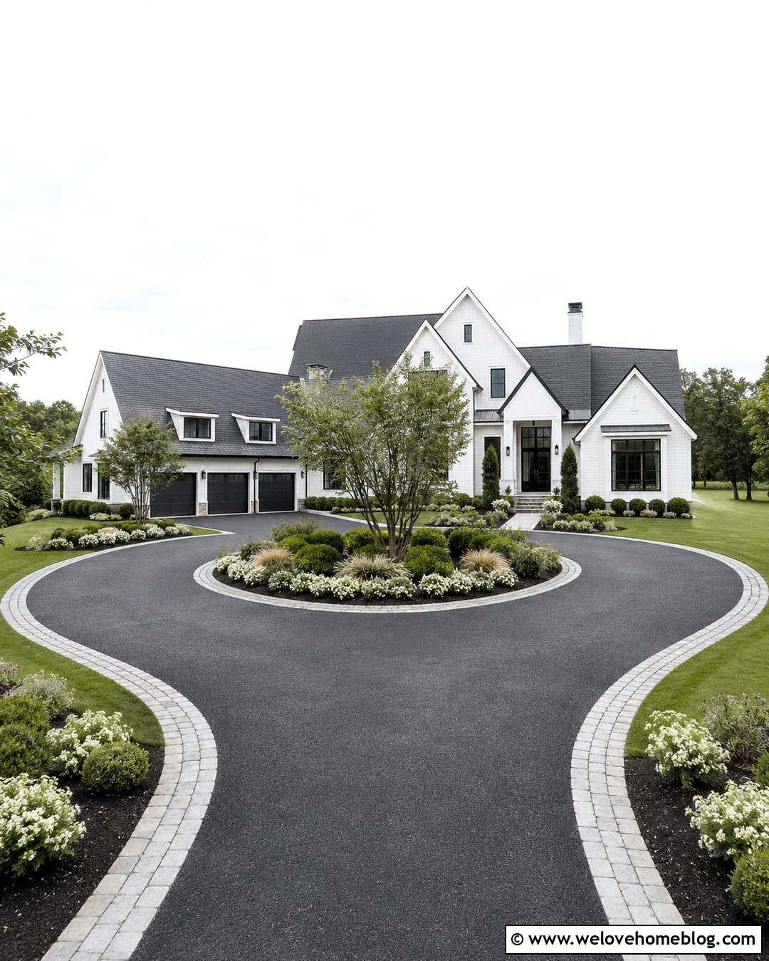 20 Black Driveway Concrete Ideas for Bold, Modern Curb Appeal