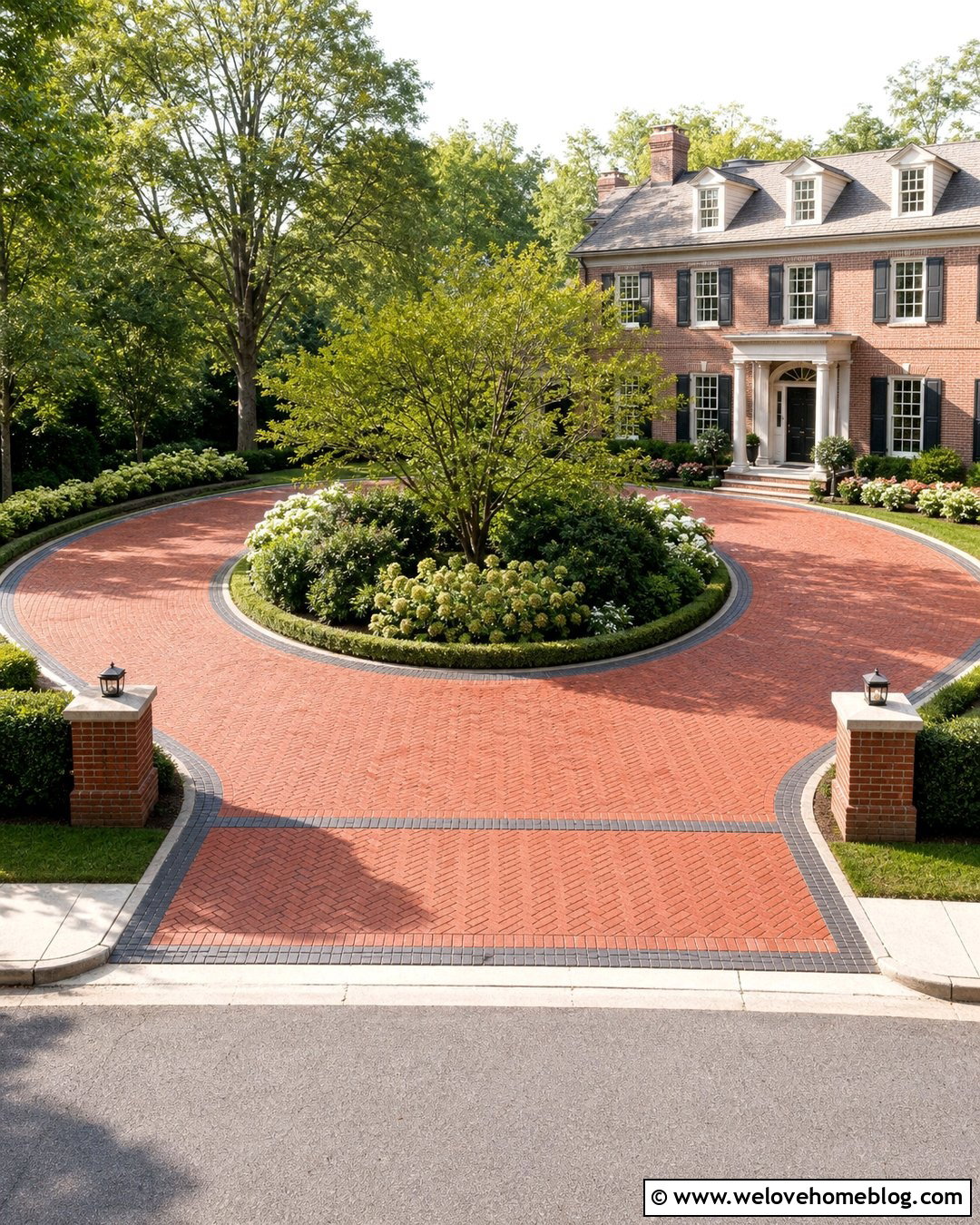 Circular Brick Driveway - 20 Paving Bricks Driveways Ideas