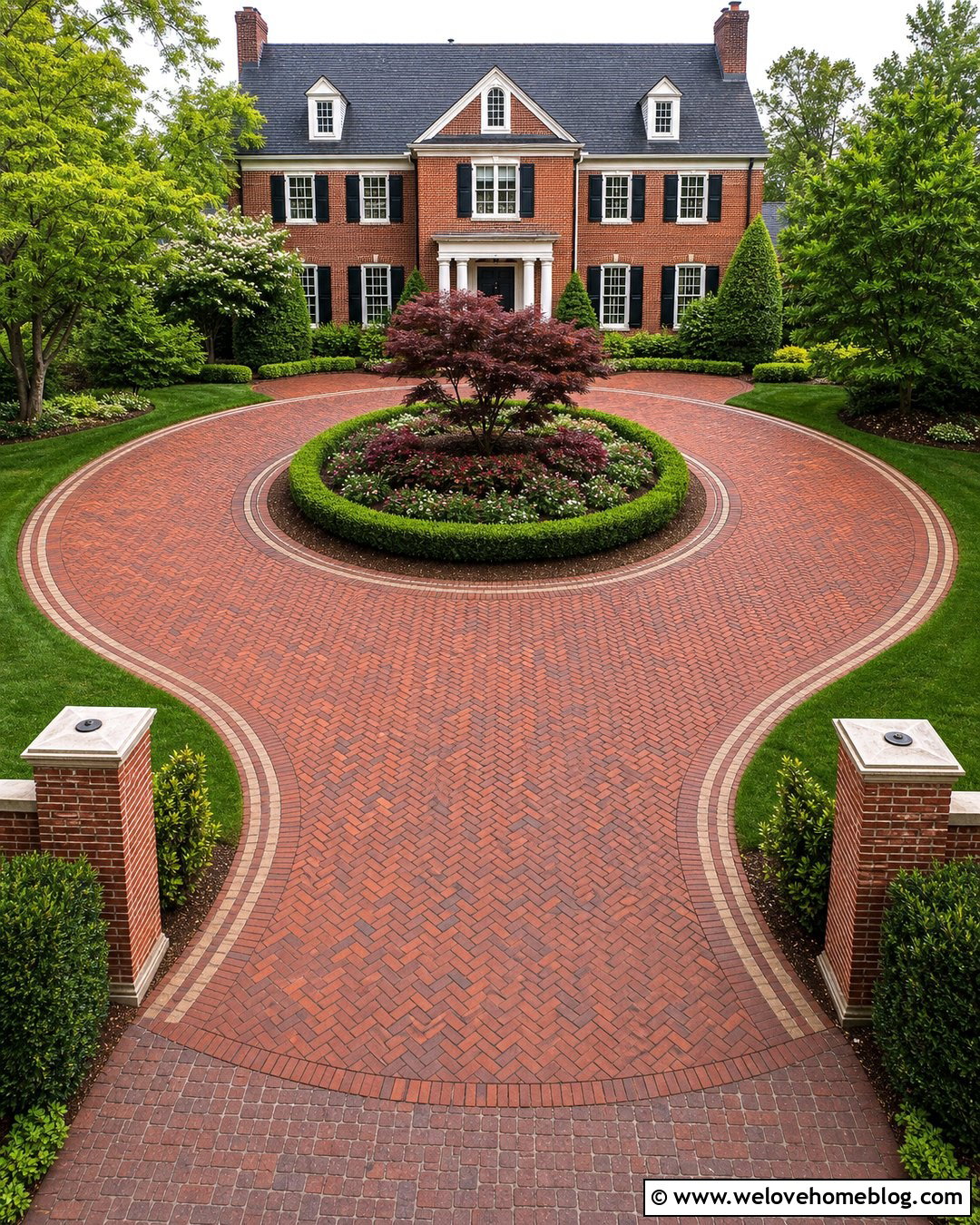 Circular Brick Driveway - 25 Driveway Brick Ideas