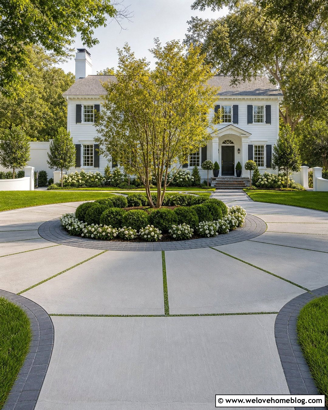 Circular Concrete Driveway With Grass Joints - 30 driveway with grass in between ideas