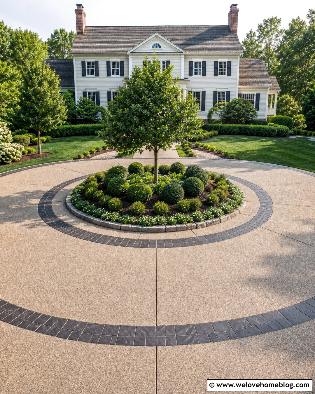 Circular Concrete Driveway - 25 Concrete Driveways Cement Ideas