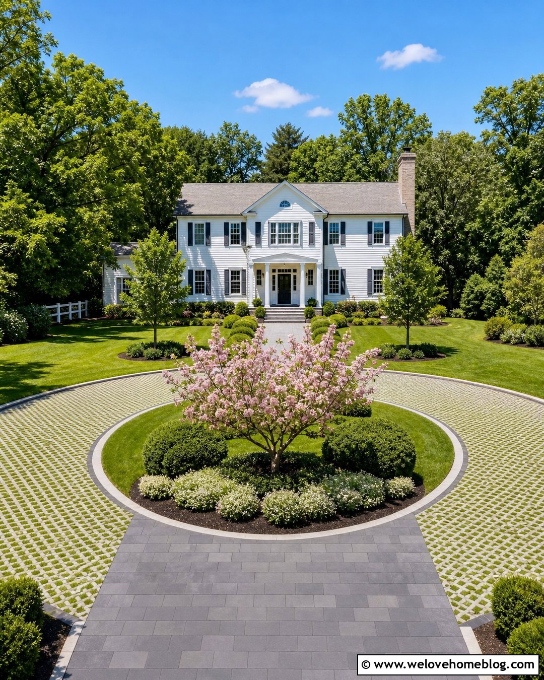 Circular Concrete Turf Block Driveway - 20 drivable grass driveways ideas