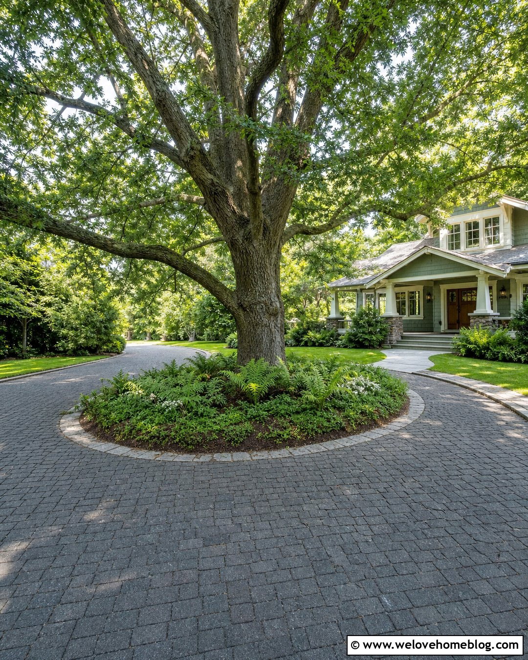 Circular Driveway Around A Mature Tree - 45 Circular Driveway Ideas