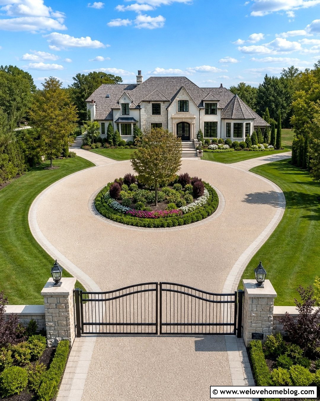 Circular Driveway Gate Entrance - 45 Driveway Gate Ideas
