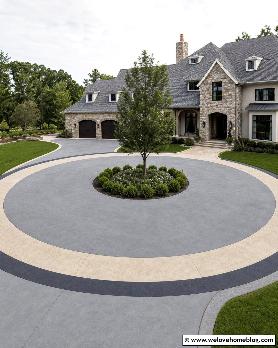 Circular Driveway Paint With Two Tone Ring - 30 driveway paint ideas