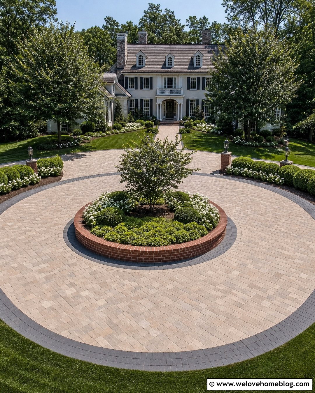 Circular Driveway Planter Island - 30 driveway planter ideas