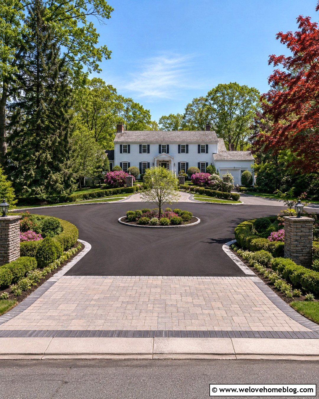 Circular Driveway Widening With Paver Aprons - 20 Widen Driveway With Pavers Ideas