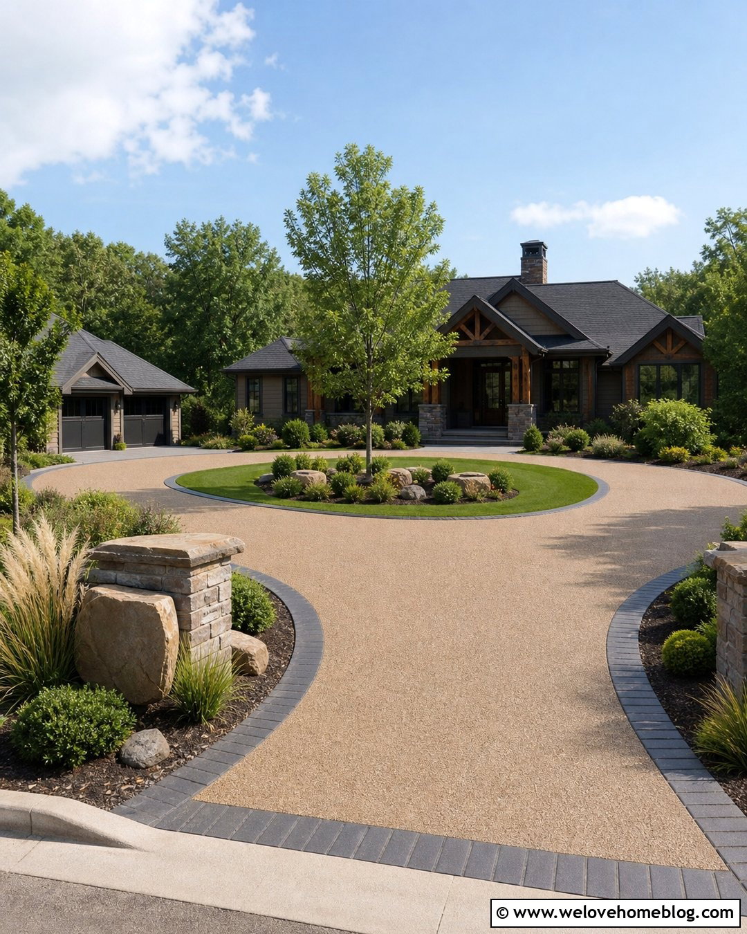 Circular Driveway With Address Sign - 45 Circular Driveway Ideas