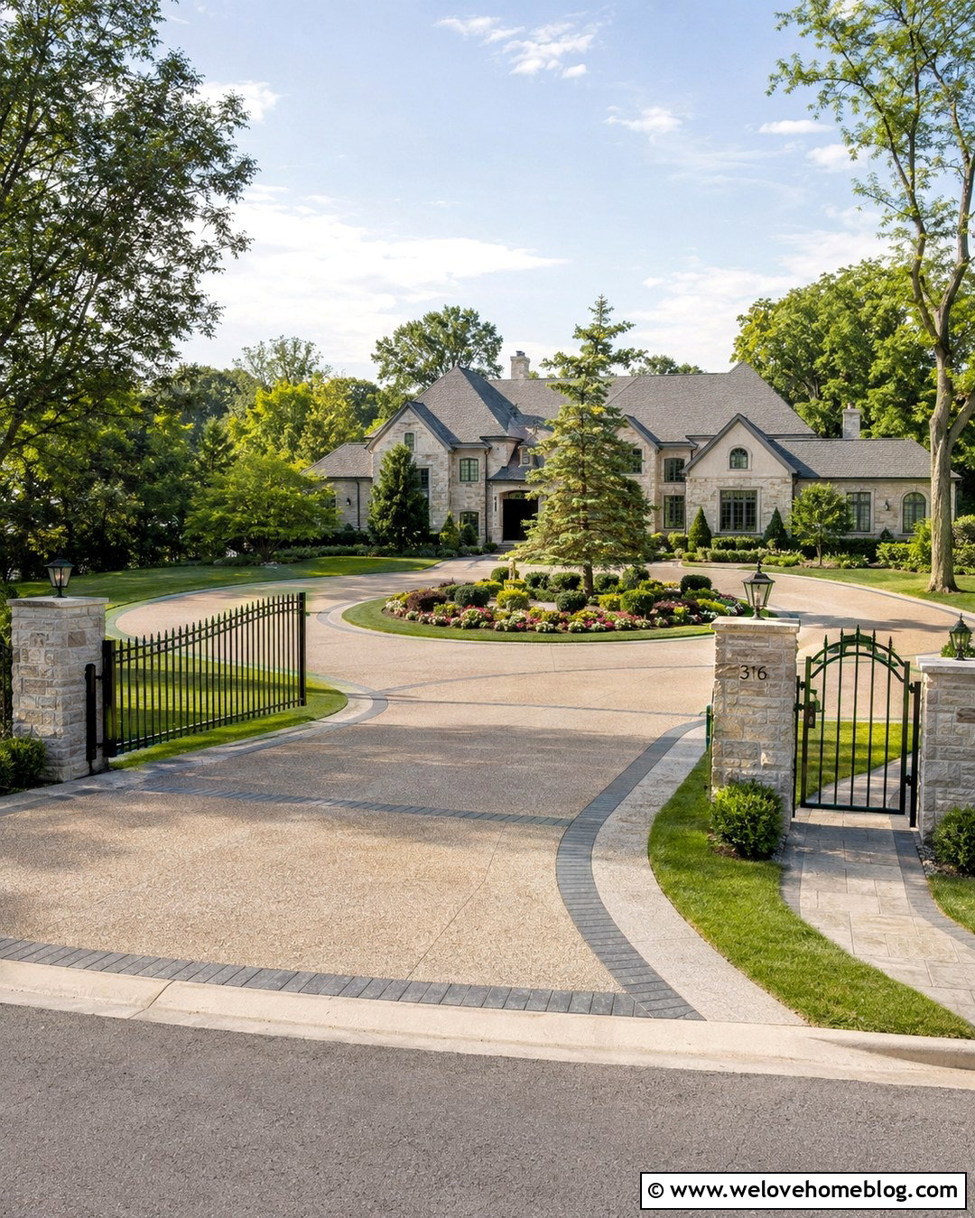 Circular Driveway With Aluminum Gates - 20 driveway & walkway aluminum gates ideas