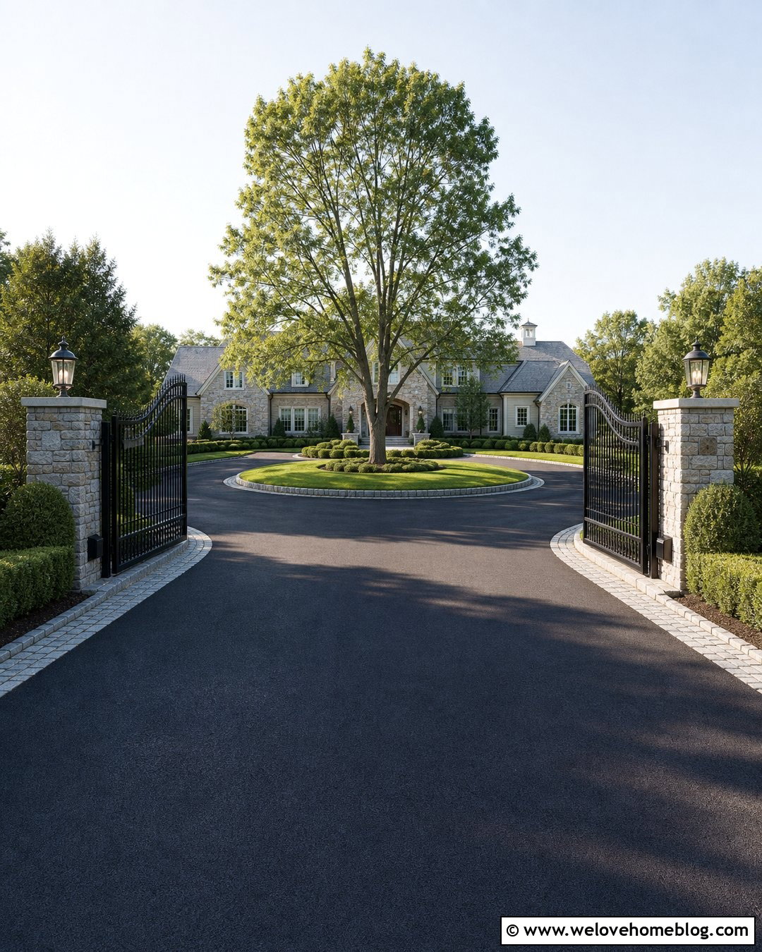Circular Driveway With Automatic Gate - 45 Circular Driveway Ideas