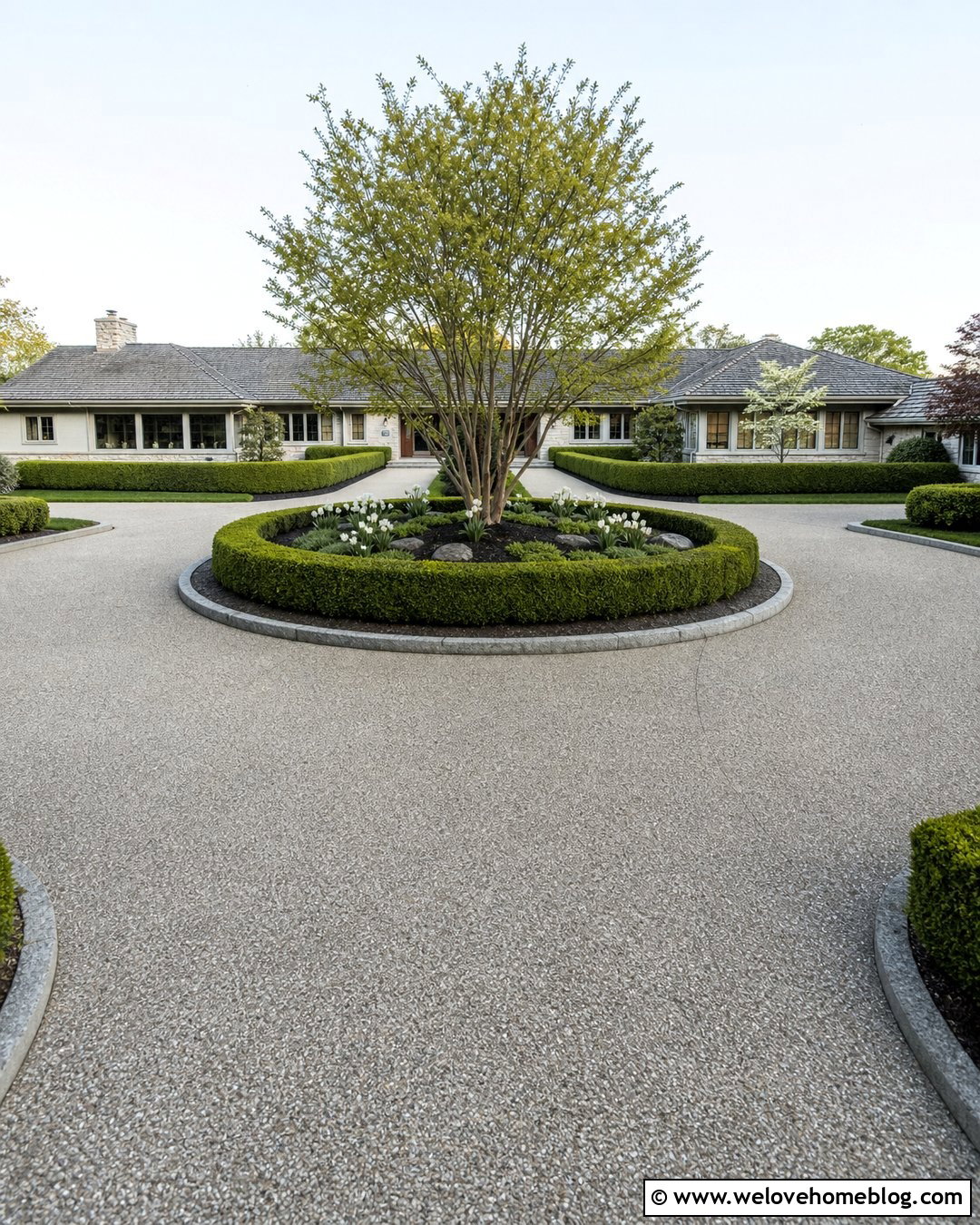 Circular Driveway With Center Hedges - 20 Hedge Driveway Ideas