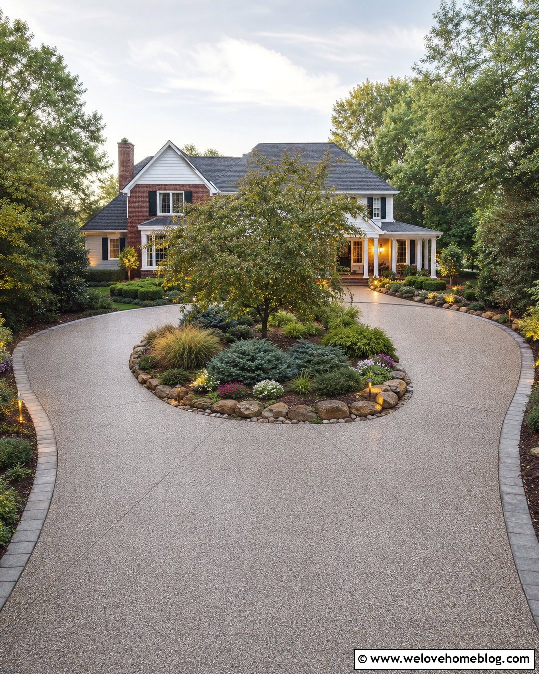 Circular Driveway With Central Garden - 20 landscaping driveway ideas