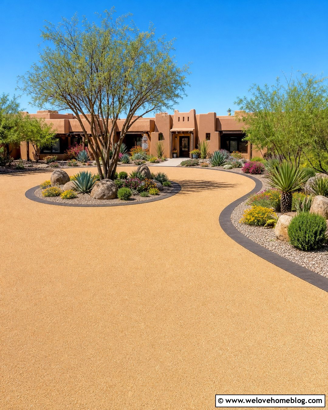 Circular Driveway With Desert Landscaping - 35 circular driveway landscaping ideas