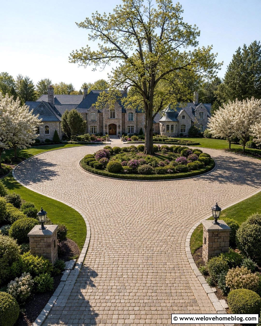 Circular Driveway With Large Estate Landscaping - 35 circular driveway landscaping ideas