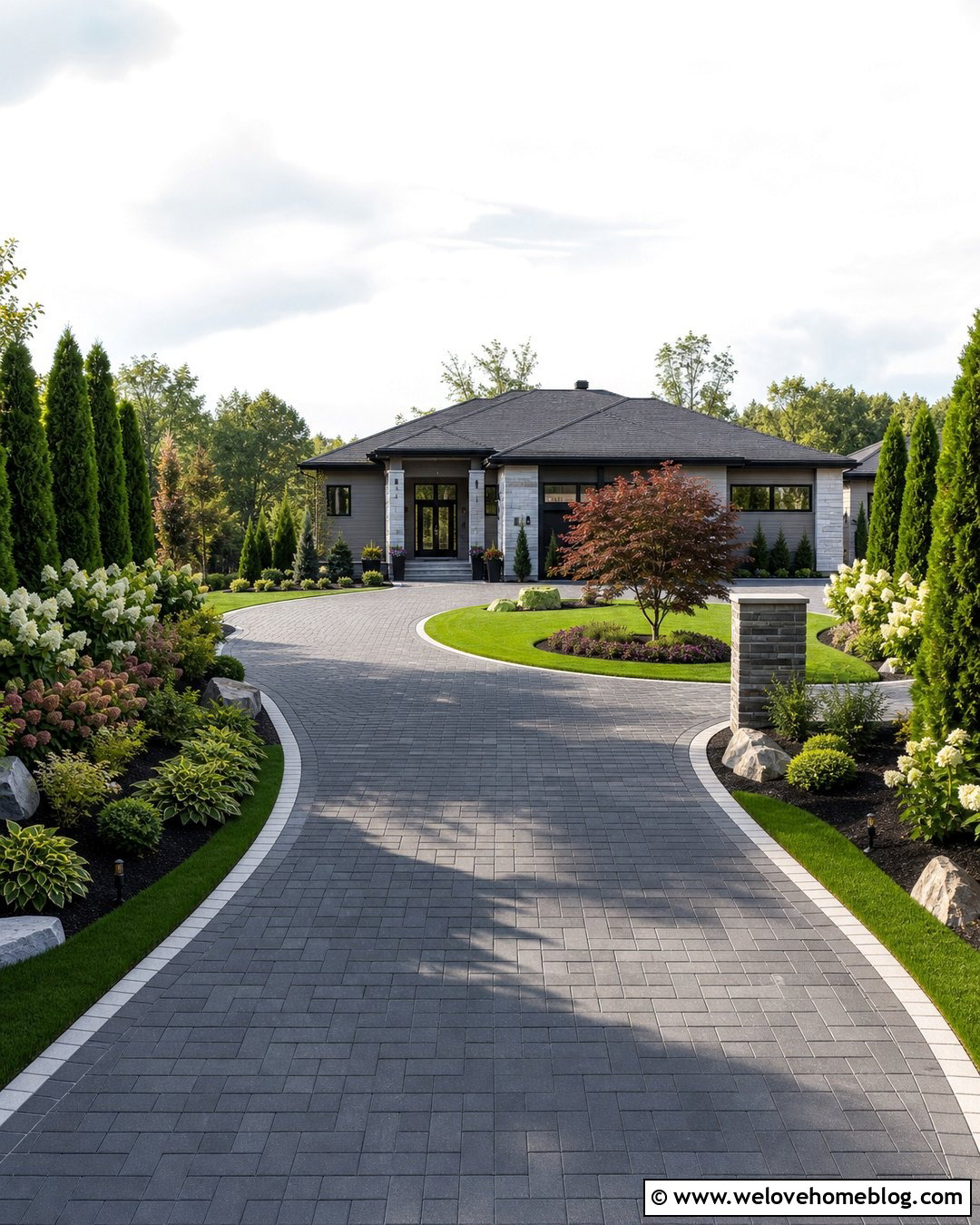 Circular Driveway With Privacy Landscaping - 35 circular driveway landscaping ideas