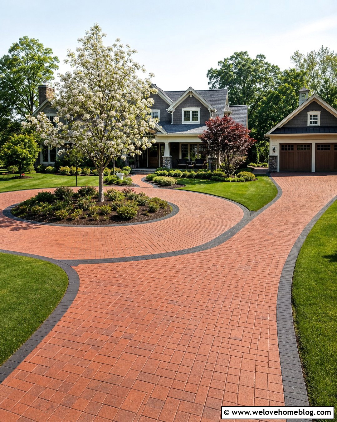 Circular Driveway With Side Garage Spur - 45 Circular Driveway Ideas