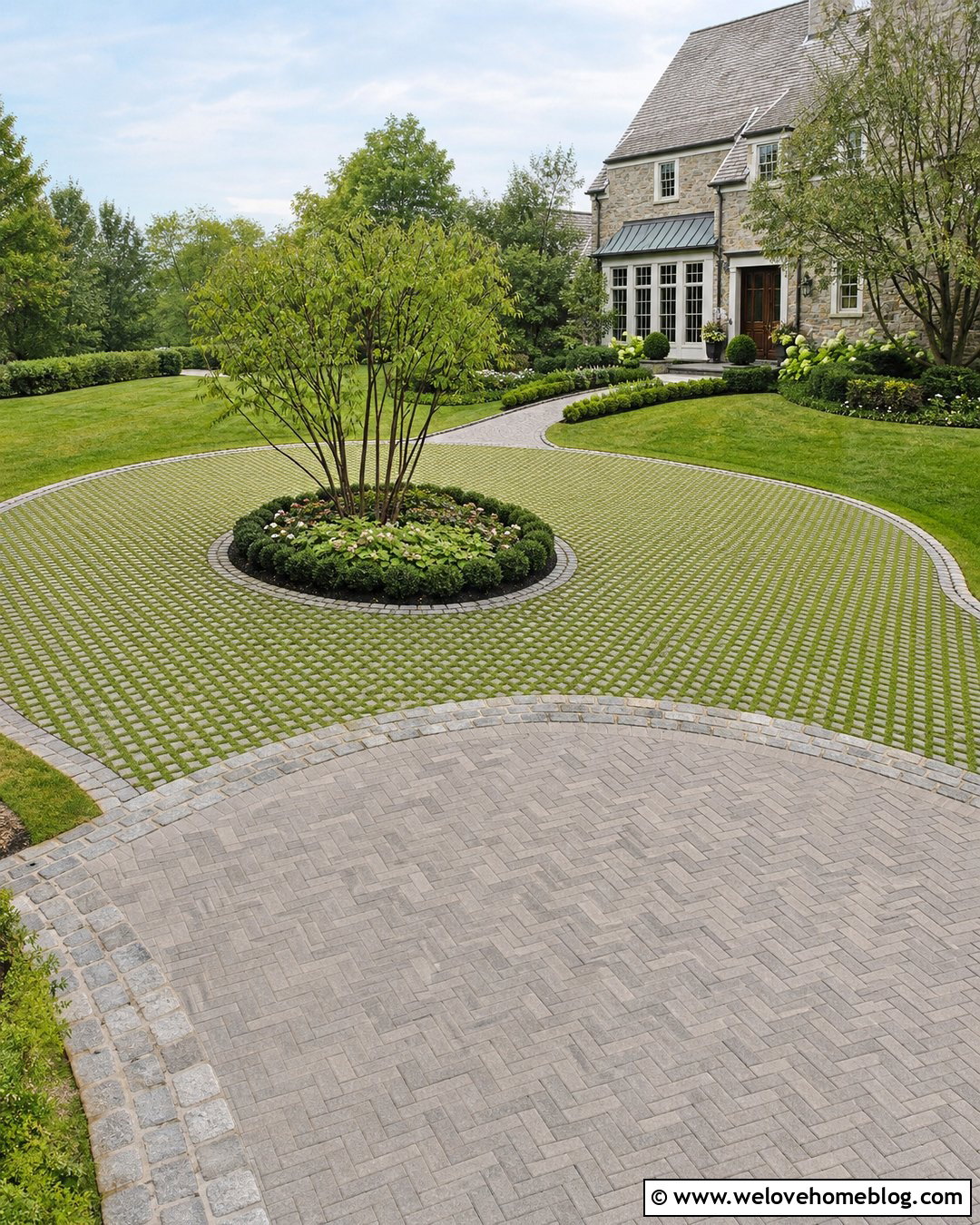 Circular Grass Paver Driveway - 45 grass pavers driveway ideas