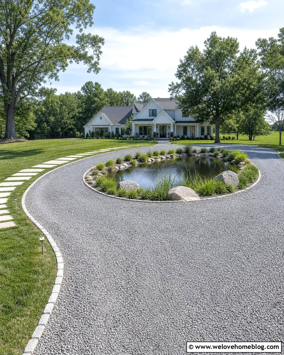 Circular Gravel Driveway Around A Pond - 20 Driveway Around Pond Ideas