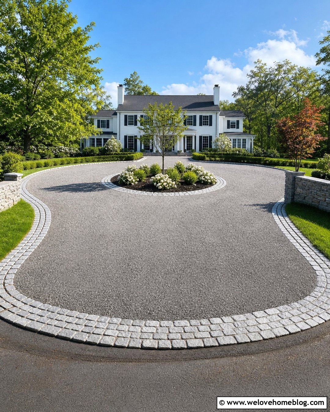 20 Gravel Driveway Cobblestone Edging Ideas for Classic Style