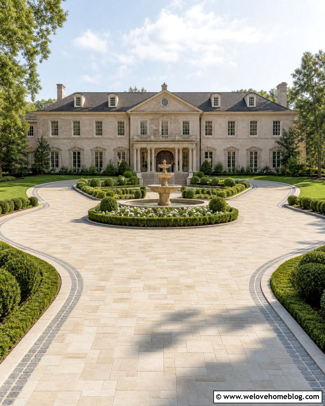 Circular Mansion Driveway With Fountain - 20 Big Mansion Driveway Ideas