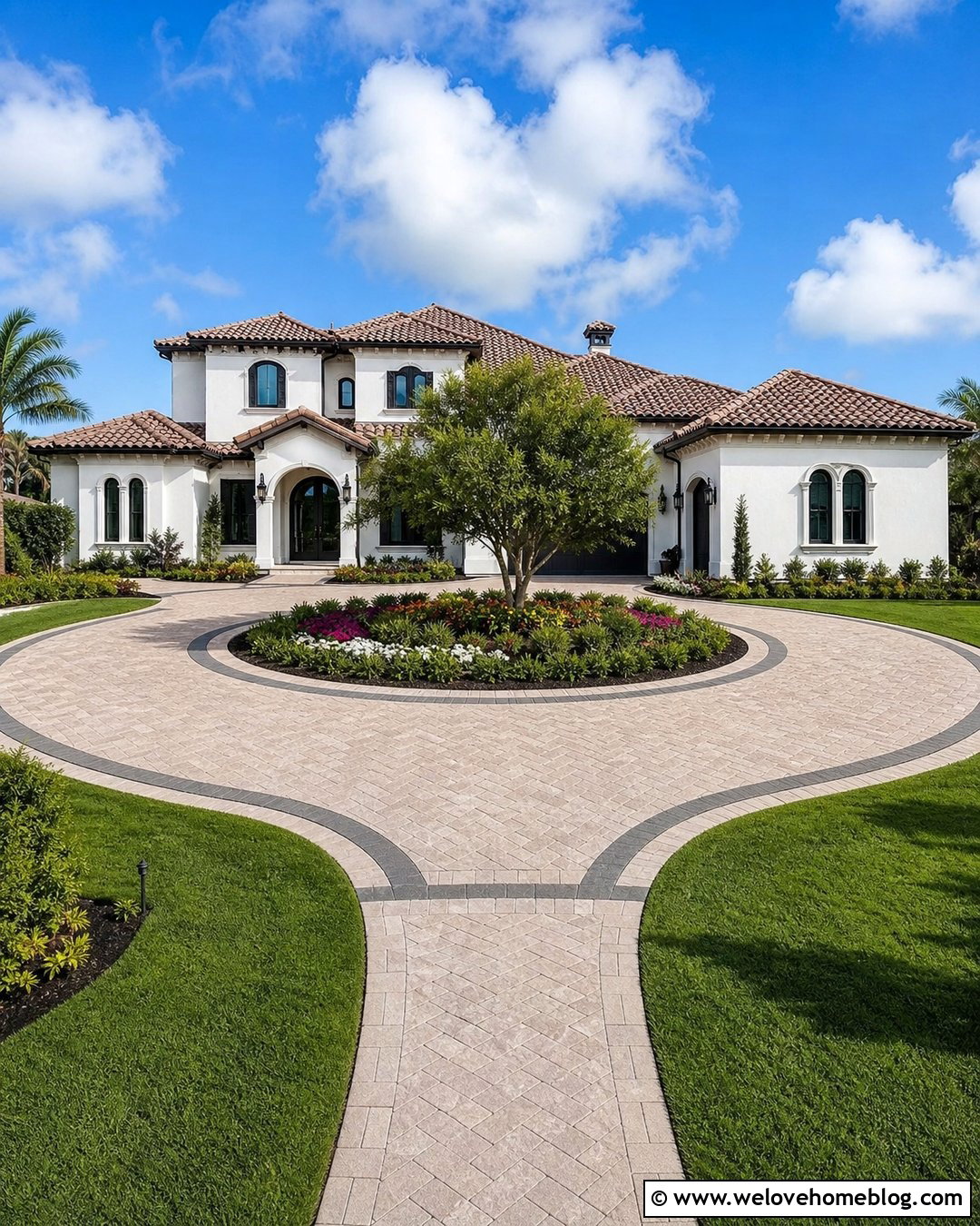Circular Paved Driveway - 35 paved driveway ideas