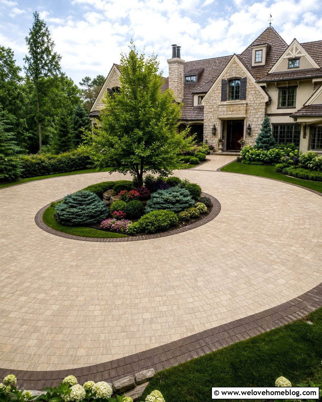 Circular Paver Driveway - 40 driveway pavers ideas