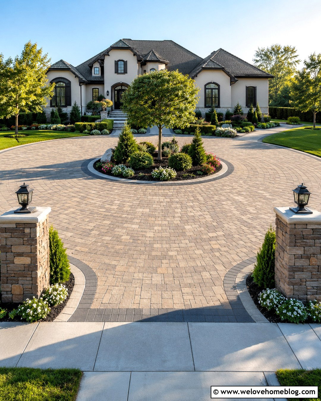 Circular Paving Stone Driveway - 20 Paving Stone Driveway Ideas