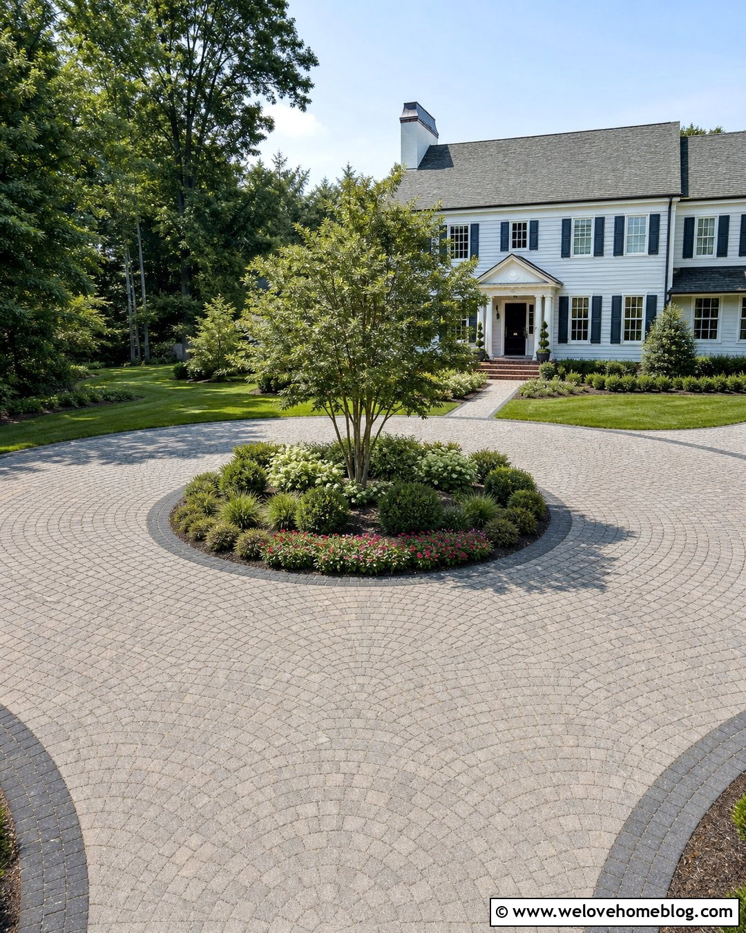 Circular Permeable Paver Driveway - 20 water permeable driveway ideas