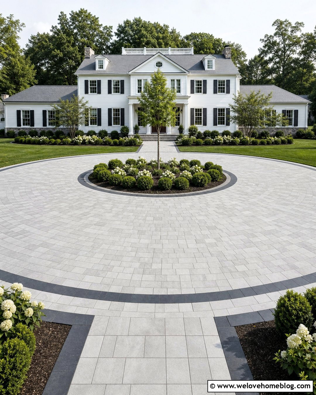 Circular Porcelain Driveway - 20 Porcelain Driveway Ideas