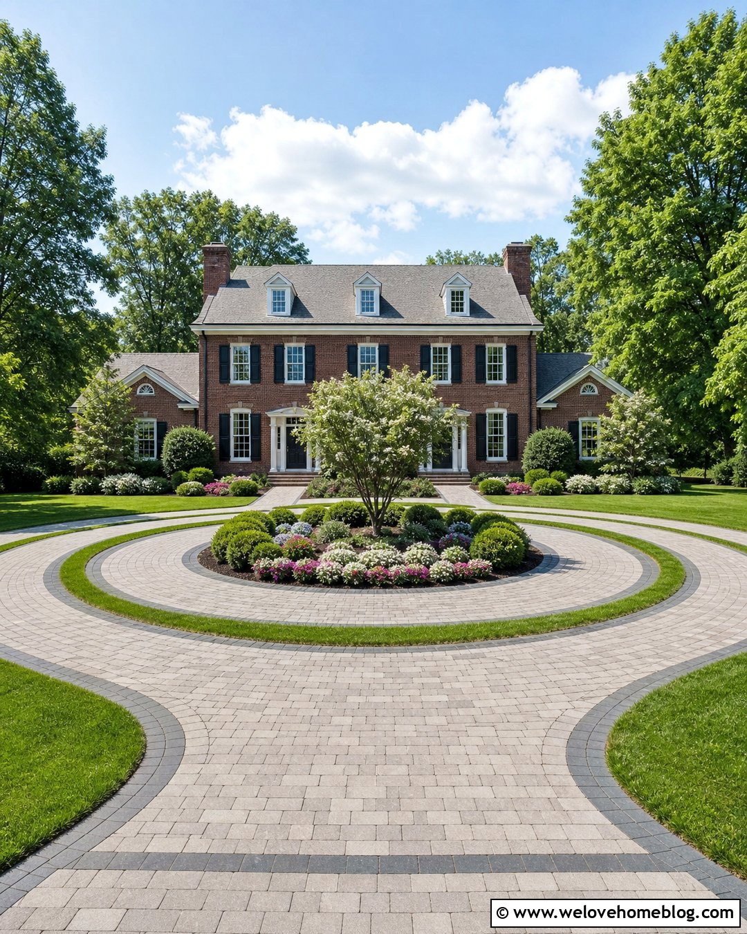 Circular Ribbon Driveway With Concrete Pavers - 20 Ribbon Driveway Pavers Ideas