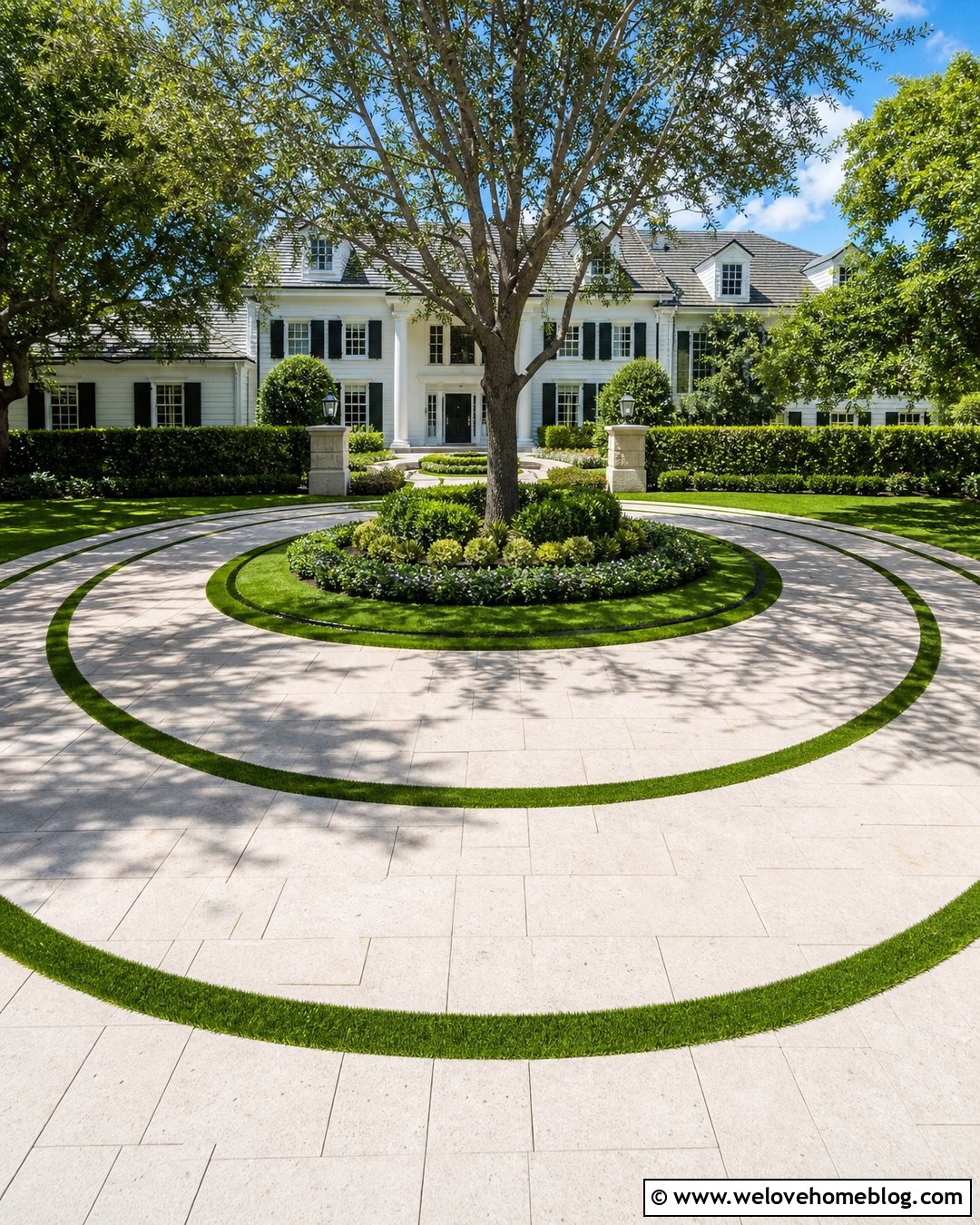Circular Synthetic Grass Driveway - 20 Synthetic Grass Driveway Ideas