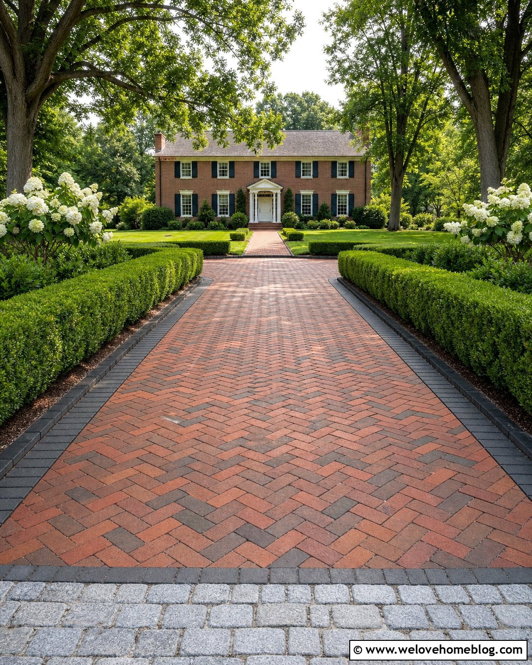 Clay Brick Driveway In Herringbone Pattern - 20 driveway surfacing ideas