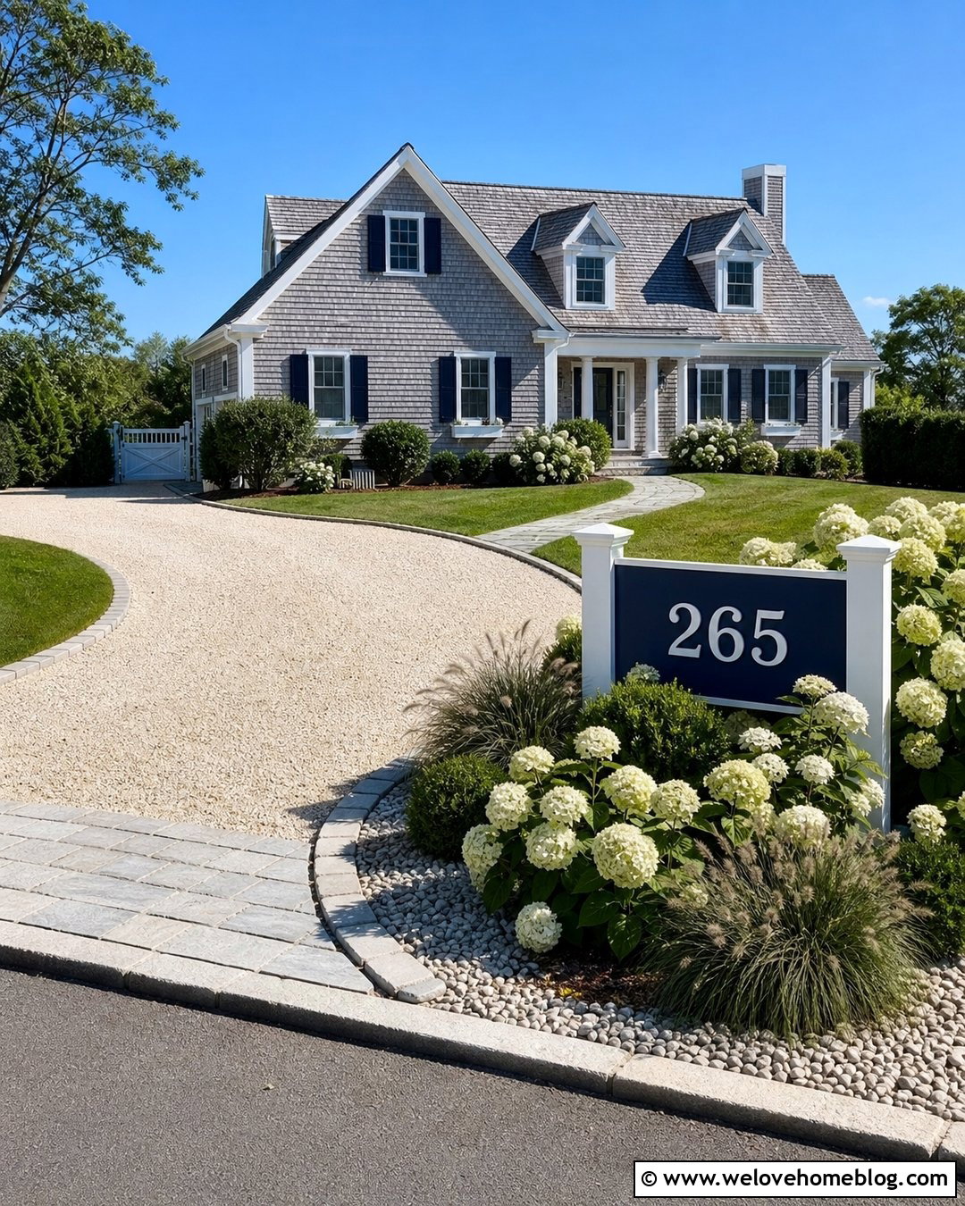 Coastal Driveway Address Sign With Blue Plaque - 25 Driveway Address Sign Ideas