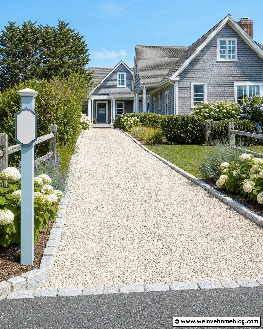 Coastal Driveway Sign Post With Shell Gravel Driveway - 20 Driveway Sign Post Ideas